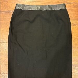 Boss Black Pencil Skirt with Leather Detail